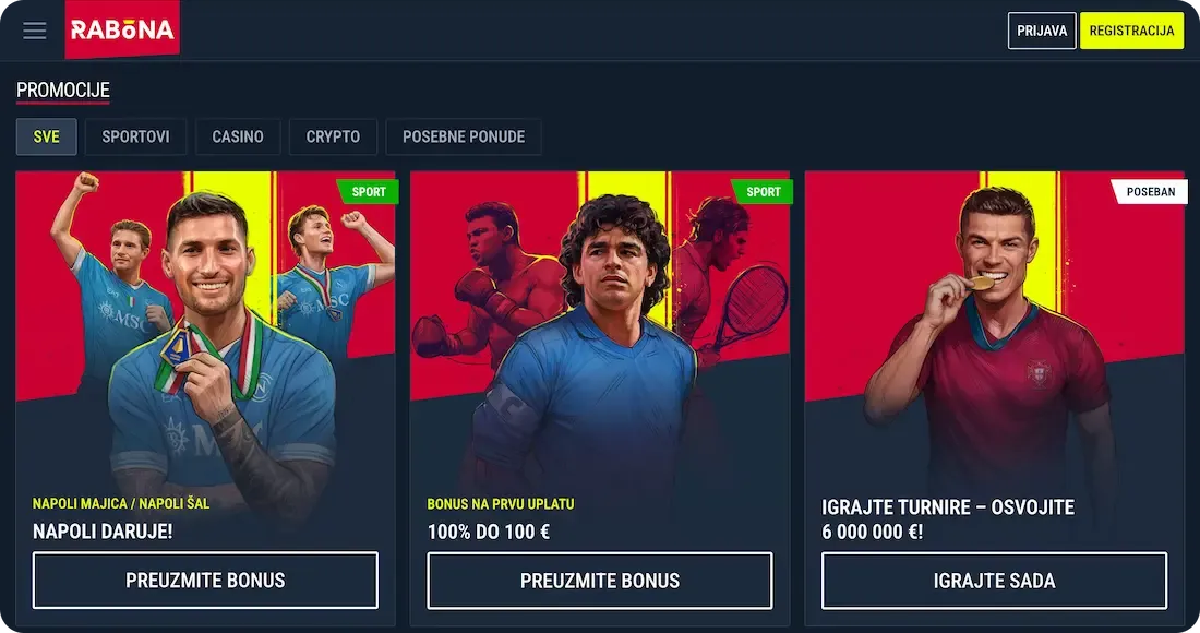 rabona casino bonus svi