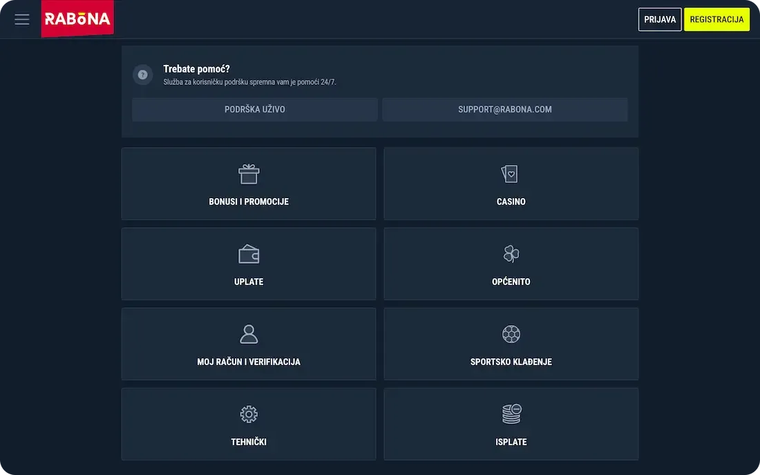 rabona casino česta pitanja